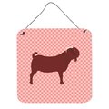 Micasa Kalahari Red Goat Pink Check Wall or Door Hanging Prints6 x 6 in. MI229772
